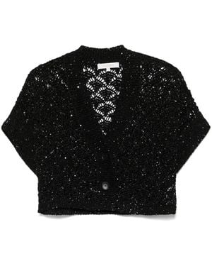 Antonelli Sequin-Embellished Cardigan - Black