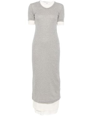 Jil Sander Robe Longue À Design Superposé - White