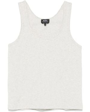 A.P.C. Embroidered-Logo High-Neck Sweater - White