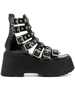 Junya Watanabe Platform Buckled Sandals - Black