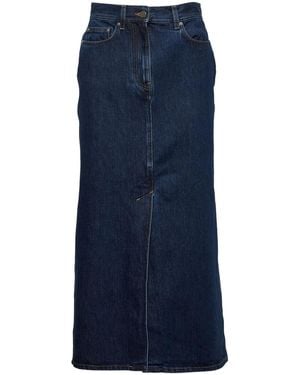 Loulou Rona Denim Maxi Skirt - Blue