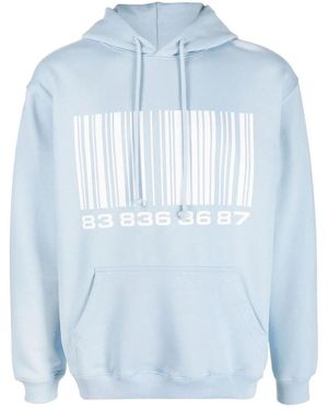 VTMNTS Big Barcode パーカー - ブルー