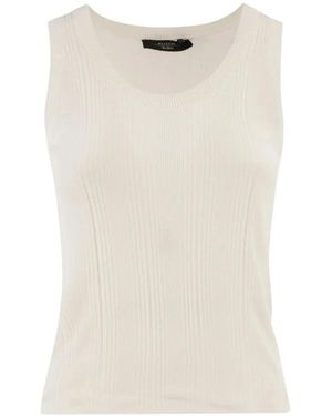 Weekend by Maxmara Cose Ribbed-Knit Sleeveless Top - White