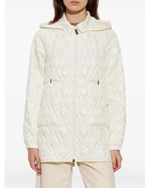 Moncler Balette Geometric-Quilted Hooded Jacket - White