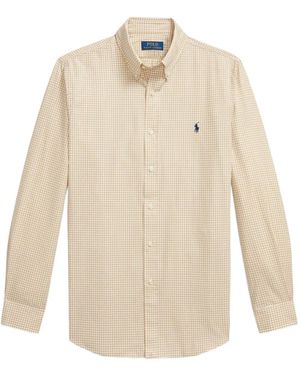 Polo Ralph Lauren Custom Fit Gingham Stretch-Poplin Shirt - White