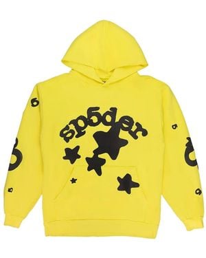 Sp5der Beluga Star-Print Hoodie - Yellow