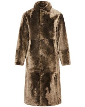 Yves Salomon Lacon Shearling Coat - Natural