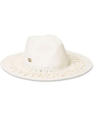 Twinset Crochet-Detail Sun Hat - White