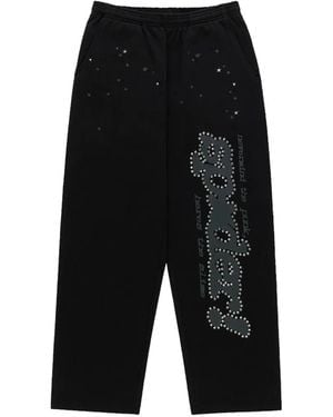 Sp5der Rhinestone Punk V2 Track Trousers - Black