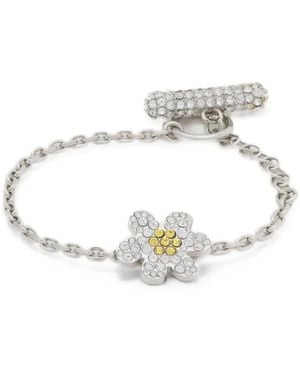 Marni Rhinestone Daisy Bracelet - White