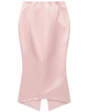 MATIERES FECALES Slit Midi Skirt - Pink