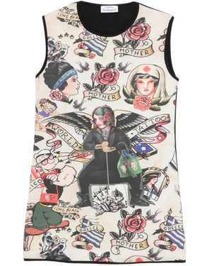 The Artistylist Graphic-Print Mini Dress - White