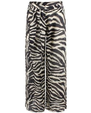 Ermanno Scervino Zebra-print Palazzo Pants - White