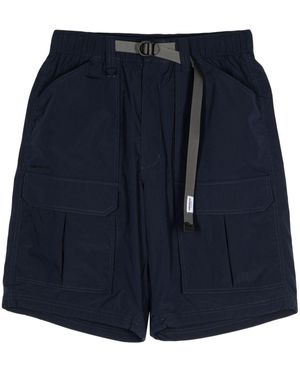 Chocoolate Logo-Patch Belted Cargo Shorts - Blue