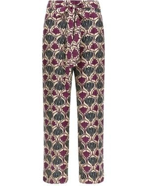 Max Mara Broek Met Bloemenprint - Grijs