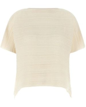 Pleats Please Issey Miyake Paper Bounce Ribbed T-Shirt - White