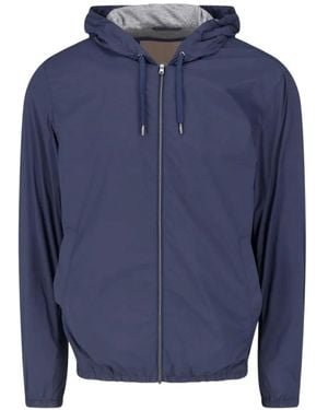 Herno Drawstring Hooded Jacket - Blue