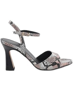 Ángel Alarcón Snake-Effect Buckle-Fastening Sandals - White