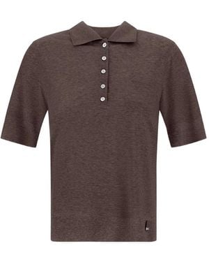 Herno Knit Polo Shirt - Brown