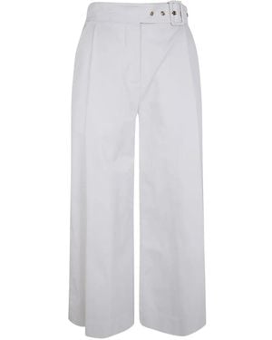 Twinset Belted Wide-Leg Trousers - White