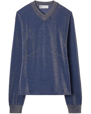 Tory Burch Pullover Im Metallic-Look - Blau