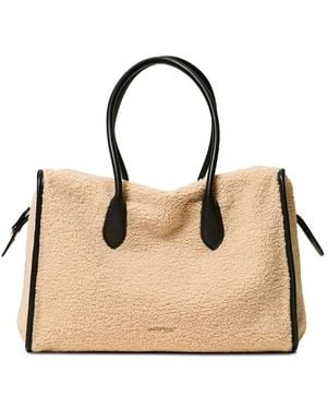 Twinset Piped-Trim Tote Bag - Natural