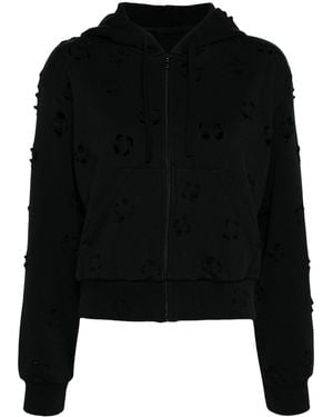 JNBY Cut-Out Cotton-Blend Hoodie - Black