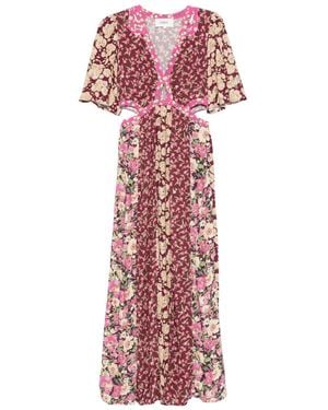 Ba&sh Ilma Cut-Out Floral Maxi Dress - Red