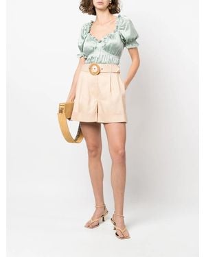 Zimmermann Dancer Belted Tailored Shorts - White