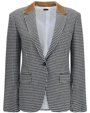 Tom Ford Houndstooth Long-Sleeve Blazer - Gray