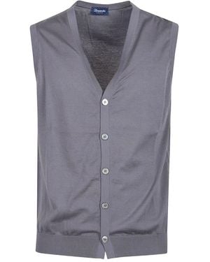 Drumohr Strickweste mit V-Ausschnitt - Blau