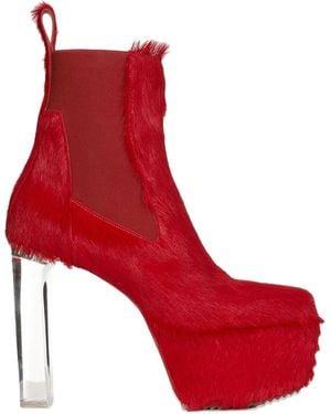 Rick Owens Bottines À Plateforme 130 Mm - Rouge