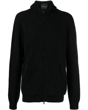 Roberto Collina Fine-Ribbed Bomber Jacket - Black