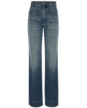 Victoria Beckham Alina Patch-Pocket Jeans - Blue