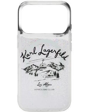 KARL LAGERFELD Apres Ski Glitter Iphone 17 Pro Case - White