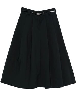 Maje Belted Midi Skirt - Black