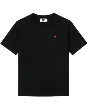 Izzue Heart-Motif T-Shirt - Black