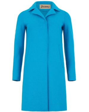 Herno Concealed-Fastening Coat - Blue