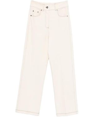 Max Mara Straight Leg Seam Jeans - White