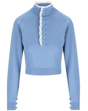Chloé High-Neck Jumper - Blue