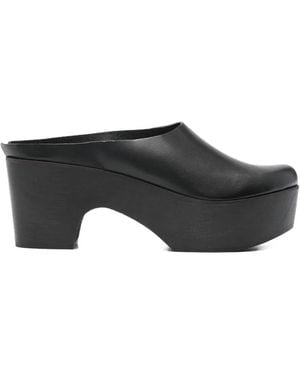 Daniela Gregis Leather Mules - Black