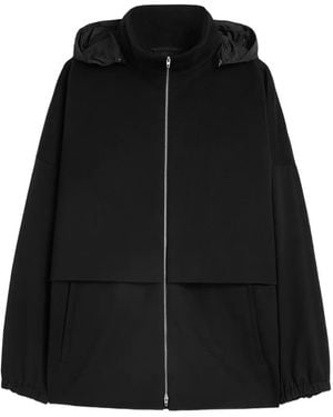 Jil Sander Chaqueta De Lana Con Capucha - Negro