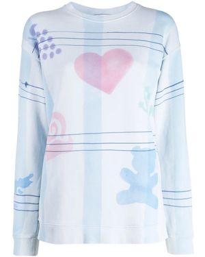 Collina Strada Graphic-Print Cotton Sweatshirt - Blue