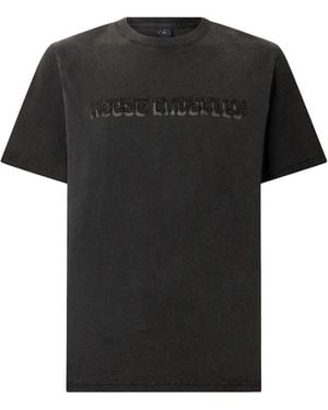 Moose Knuckles Camiseta Texturizada Con Logo - Negro