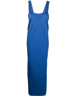 Alberta Ferretti V-Back Draped Maxi Dress - Blue