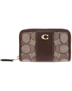 COACH Logo-Plaque Wallet - Brown