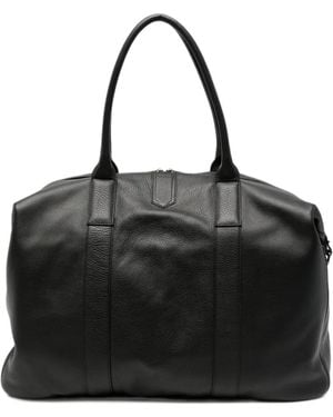 Canali Grained Leather Holdall - Black