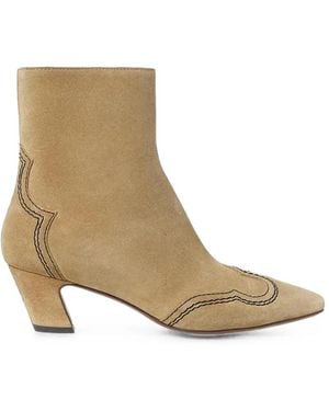 Loeffler Randall Harlan Suede Ankle Boots - Natural