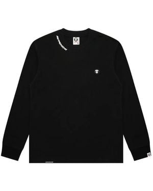 Aape By A Bathing Ape Moonface Logo Long-Sleeve T-Shirt - Black