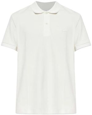 Lacoste Ribbed-Knit Cotton Polo Shirt - White